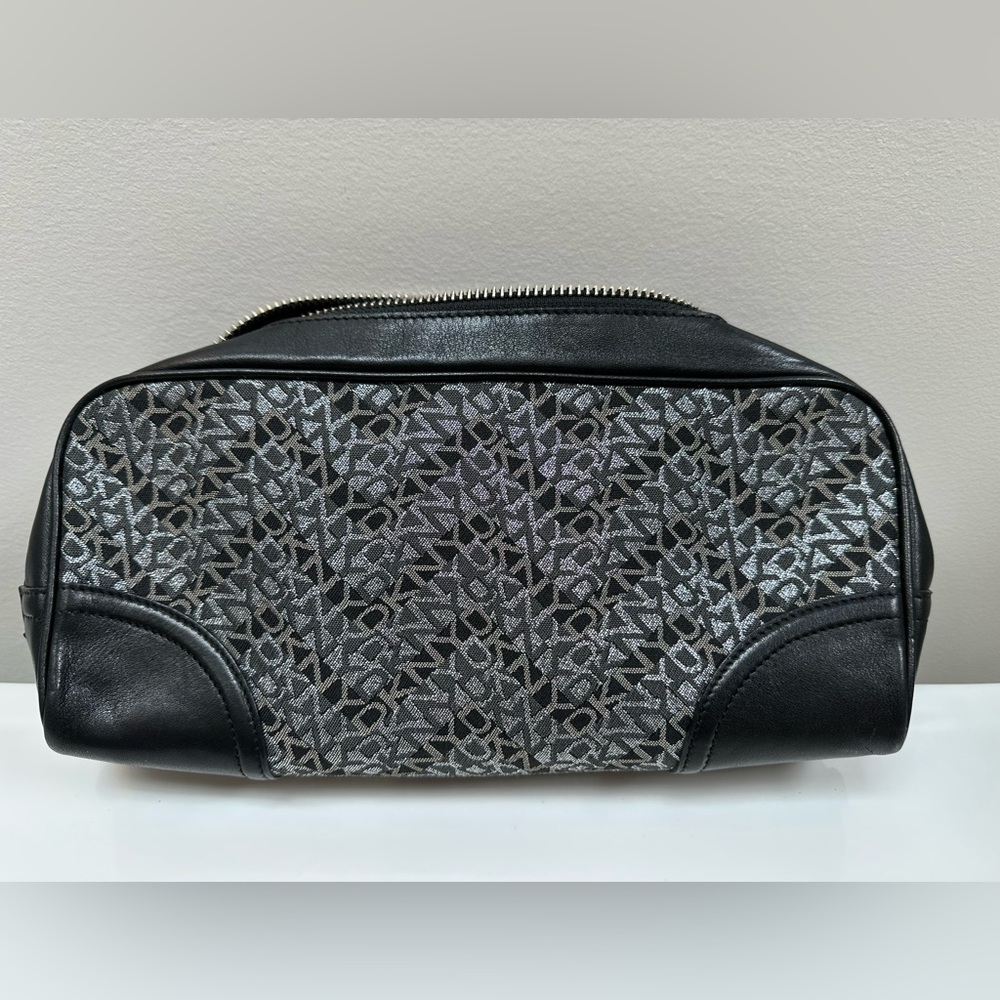 DKNY black and silver clutch.